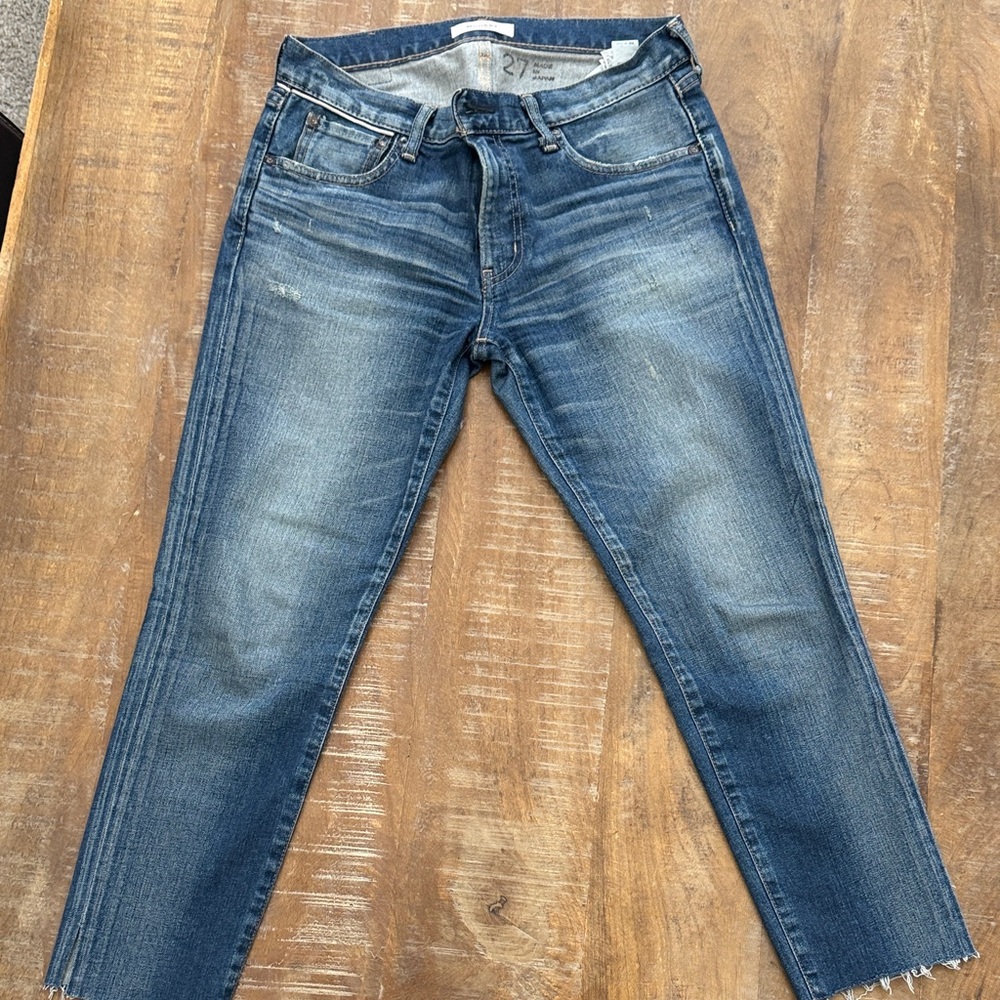 Moussy Distressed Blue Ankle Jeans
